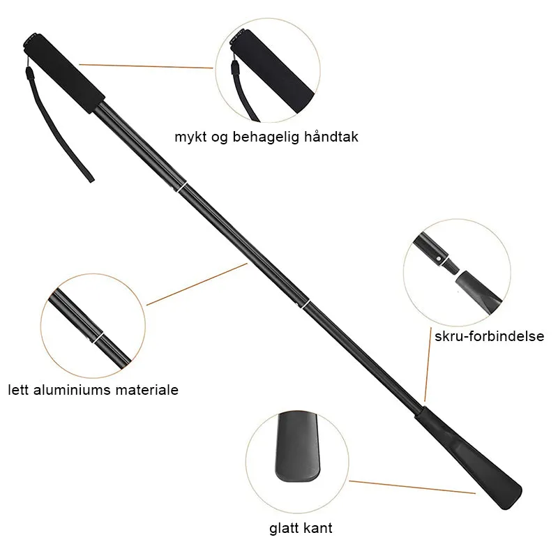 Telescopic metal shoehorn with long handle