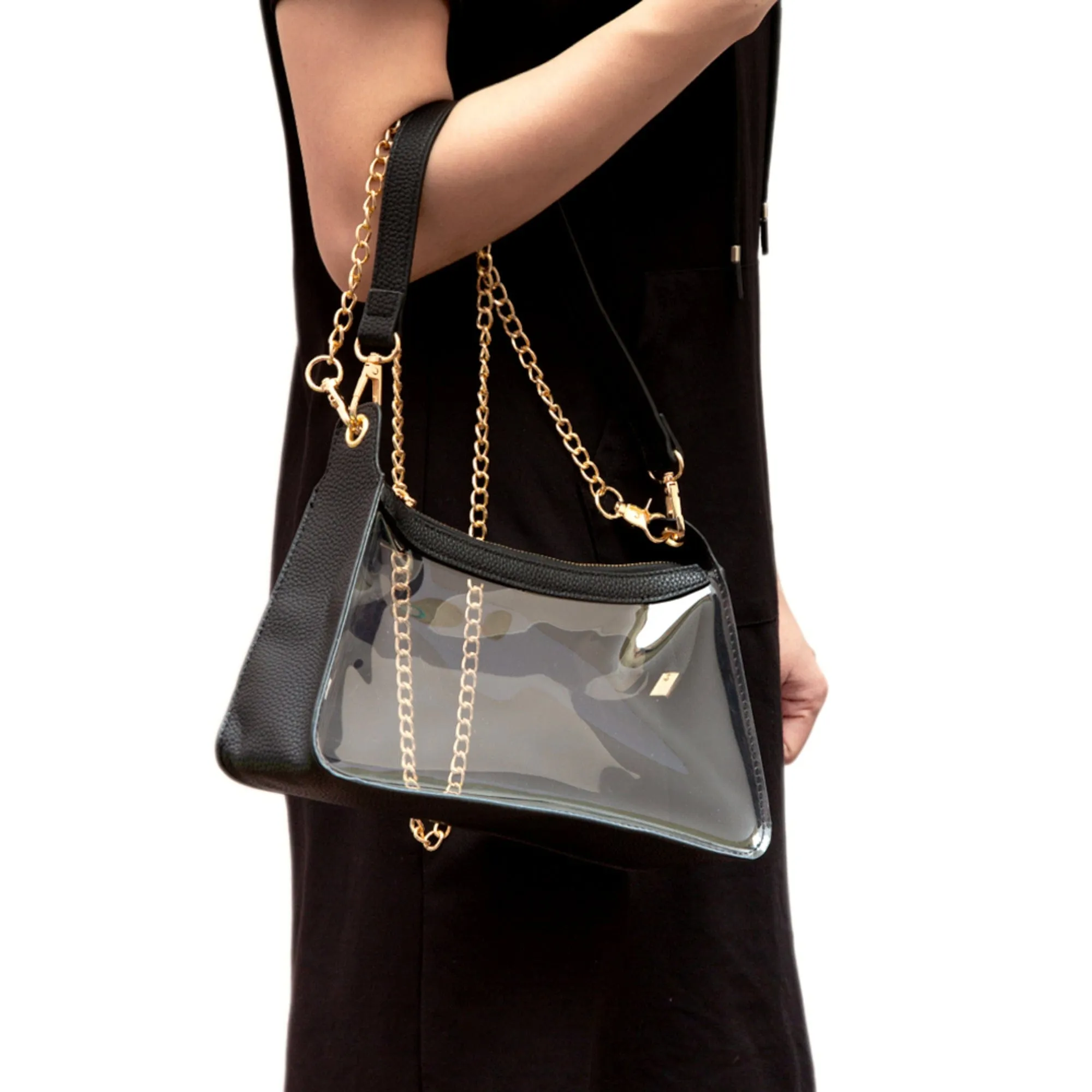 TG10618 Marilyn Clear Satchel Bag With Chain Strap