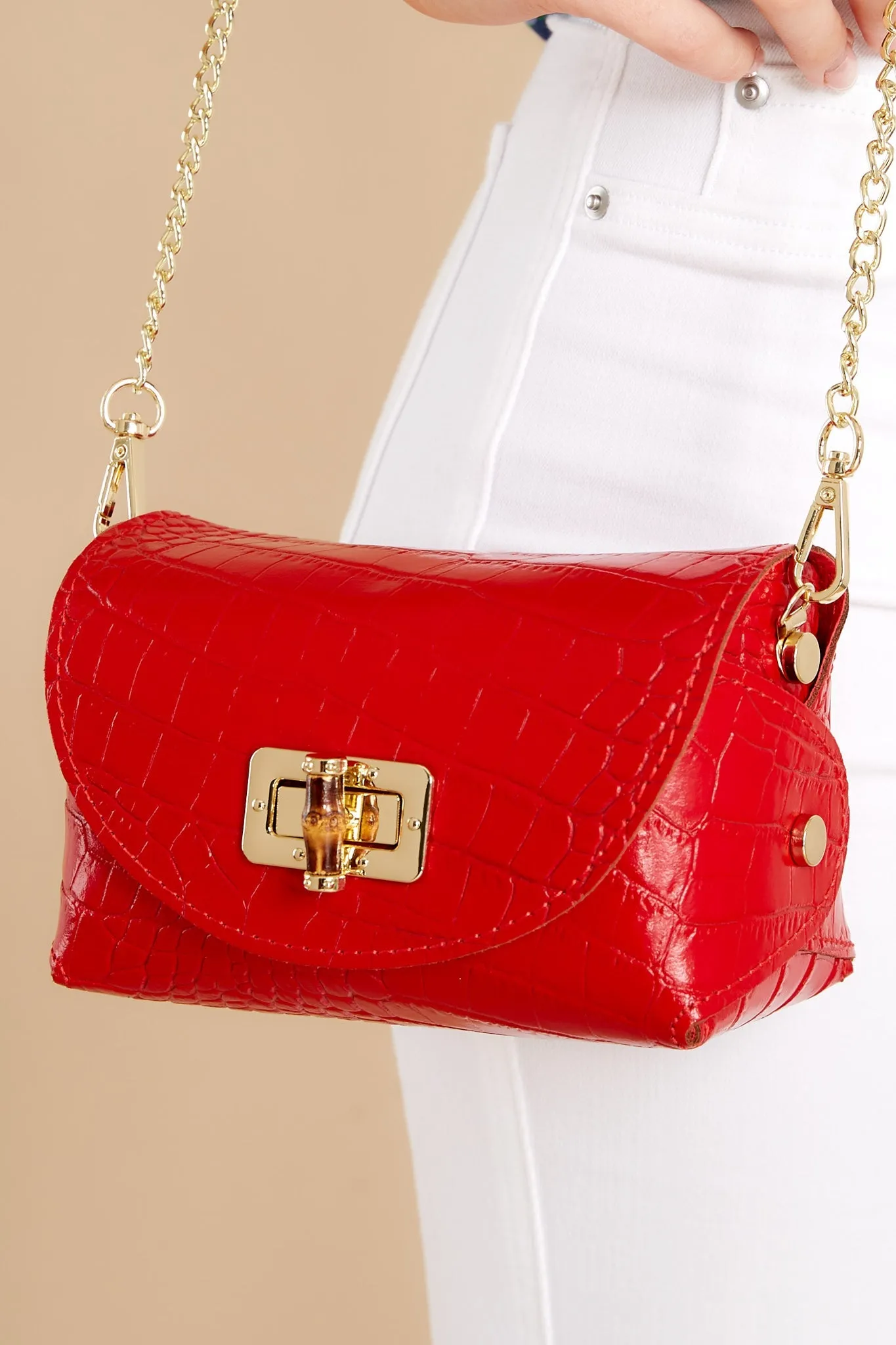 The Little Details Red Leather Bag