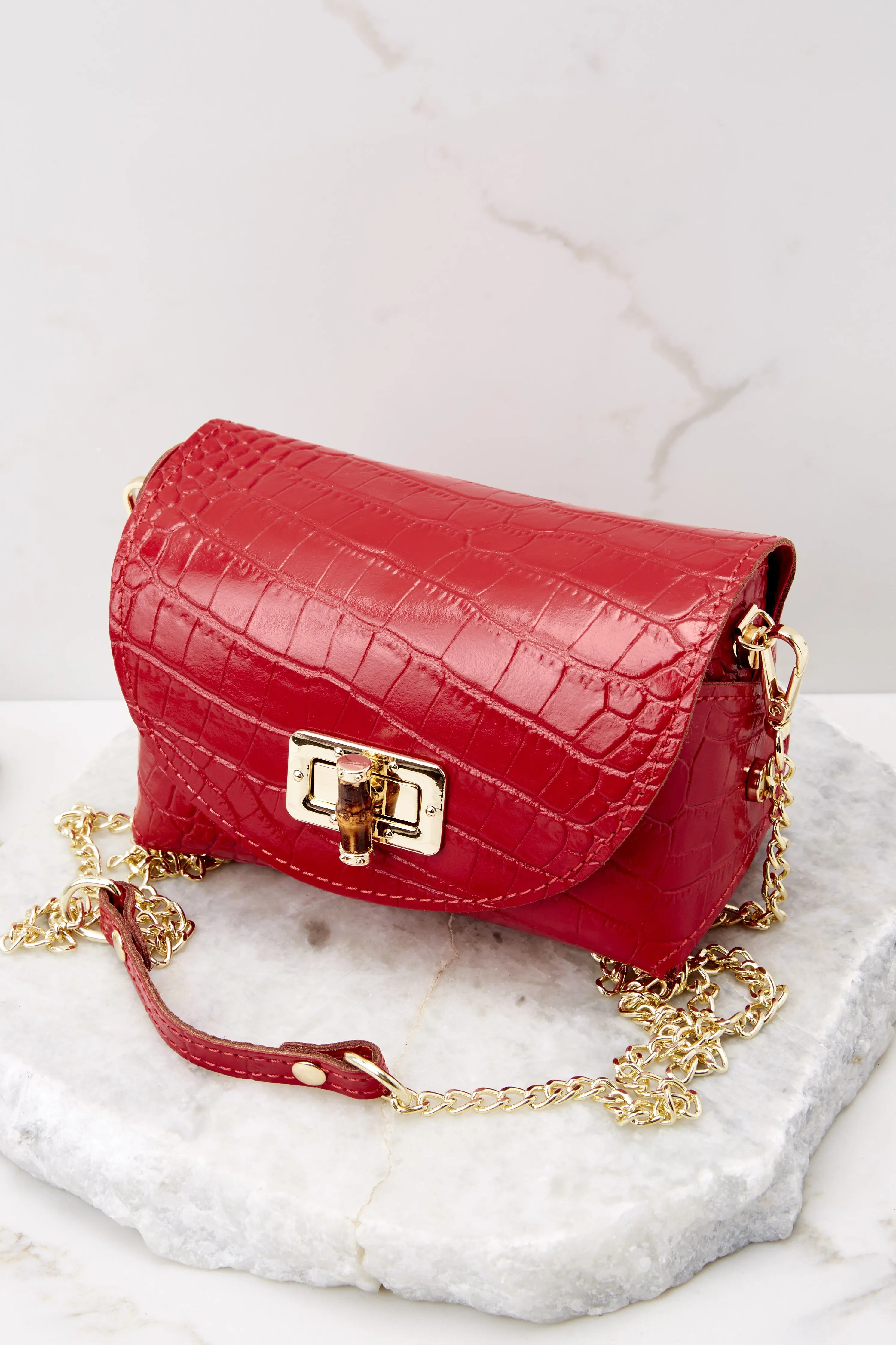 The Little Details Red Leather Bag