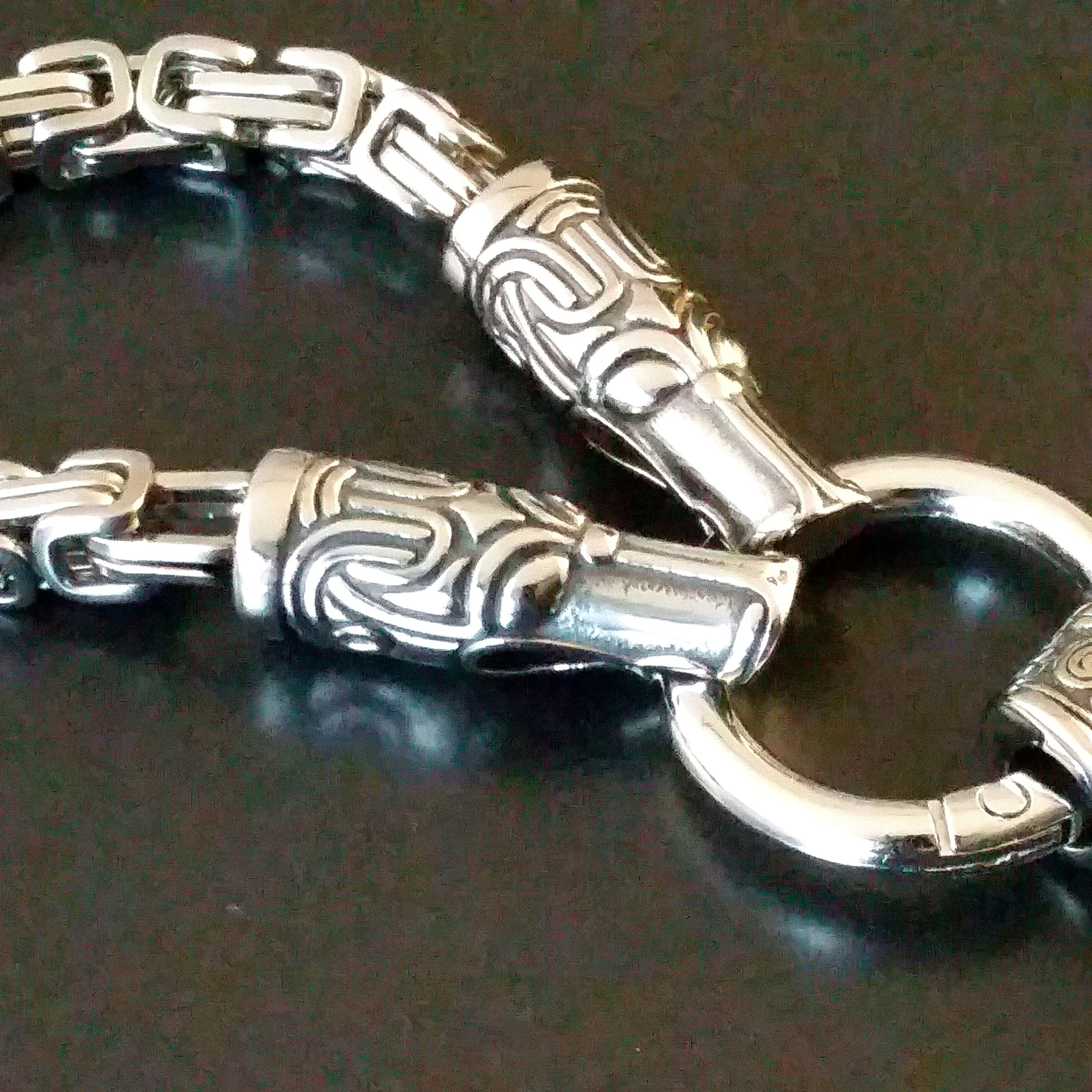 Thor's Hammer Necklace Silver Wolf Byzantine Chain Norse Viking Style