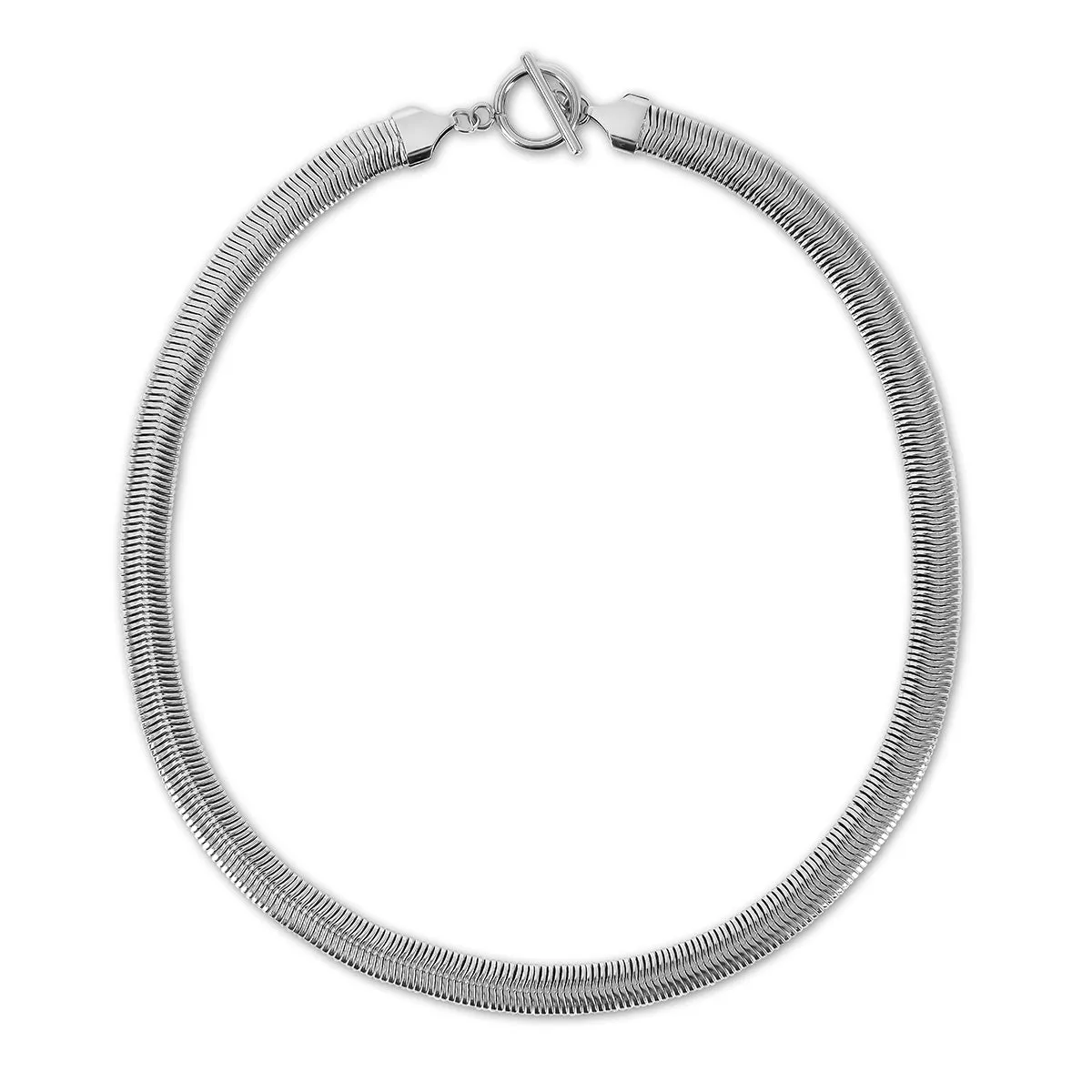 Toggle Snake Chain Necklace - Silver