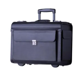 Tosca PVC 17" Laptop Pilot Case With Wheels | Black