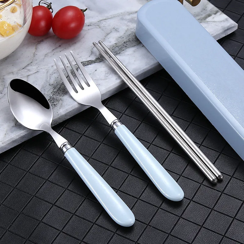 Travel Utensil Set, Portable Traveling, Fork, Spoon, Chopsticks, Cutlery Set, Reusable Utensils,  Plastic Free, Case, Eco Friendly, Camping