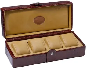 UNDERWOOD (LONDON) - 4-Unit Croco Watch Box  | UN234/CBRW