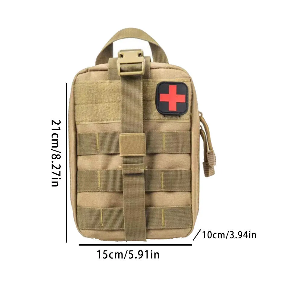 US 1-2 Pc Tactical Molle Pouch Medical First Aid Bag Military Emergency Survival