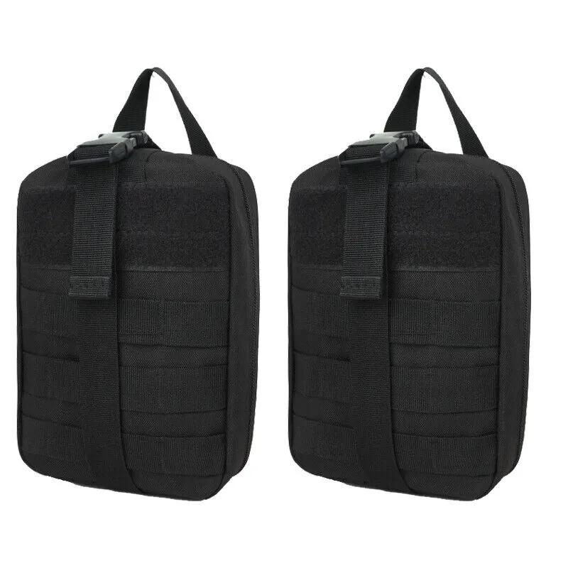 US 1-2 Pc Tactical Molle Pouch Medical First Aid Bag Military Emergency Survival