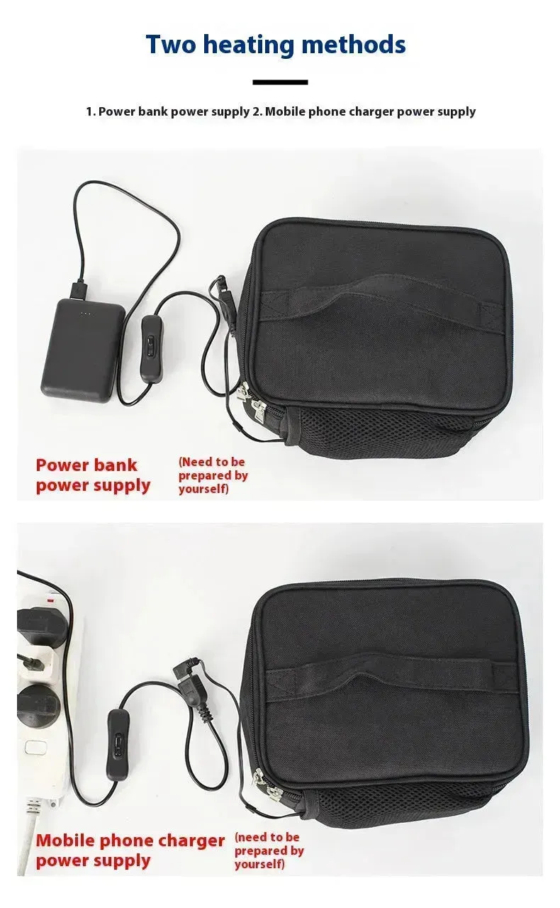 USB Heating Lunch Outdoor Bento Thermal Bag Convenient And Easy To Carry