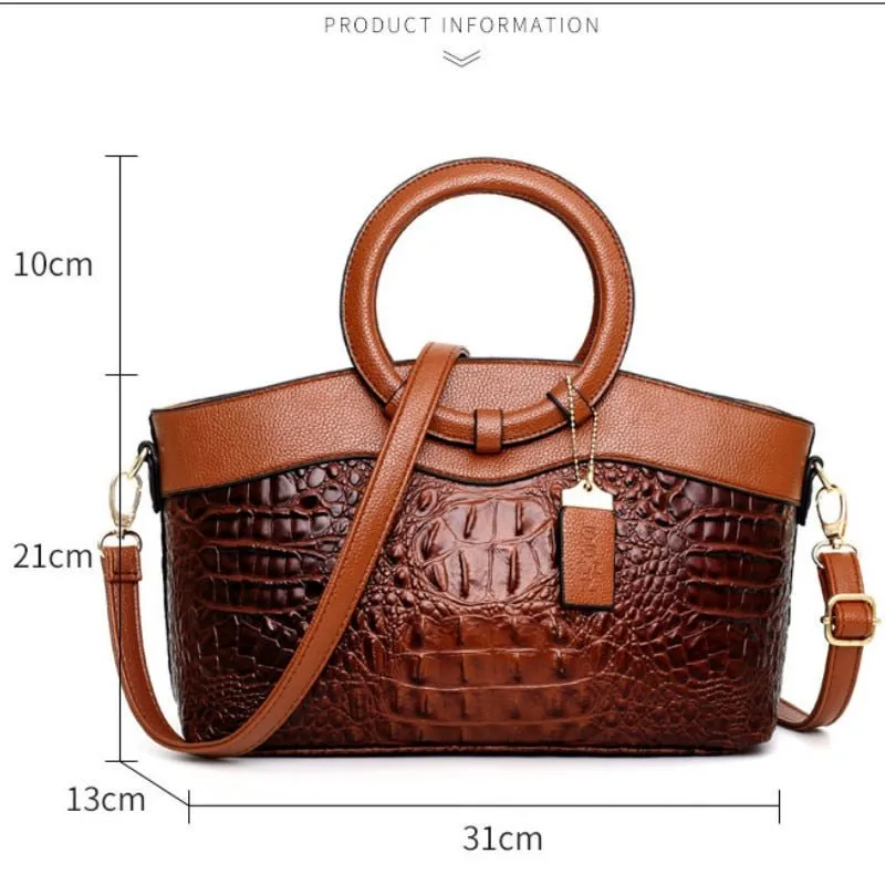 VALENKUCI Leather Crossbody Zipper Closure Handbag Crossbody Shoulder Bag