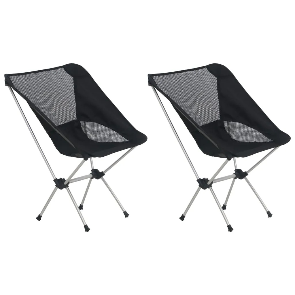 vidaXL 2x Folding Camping Chairs with Carry Bag 54x50x65 cm Aluminium