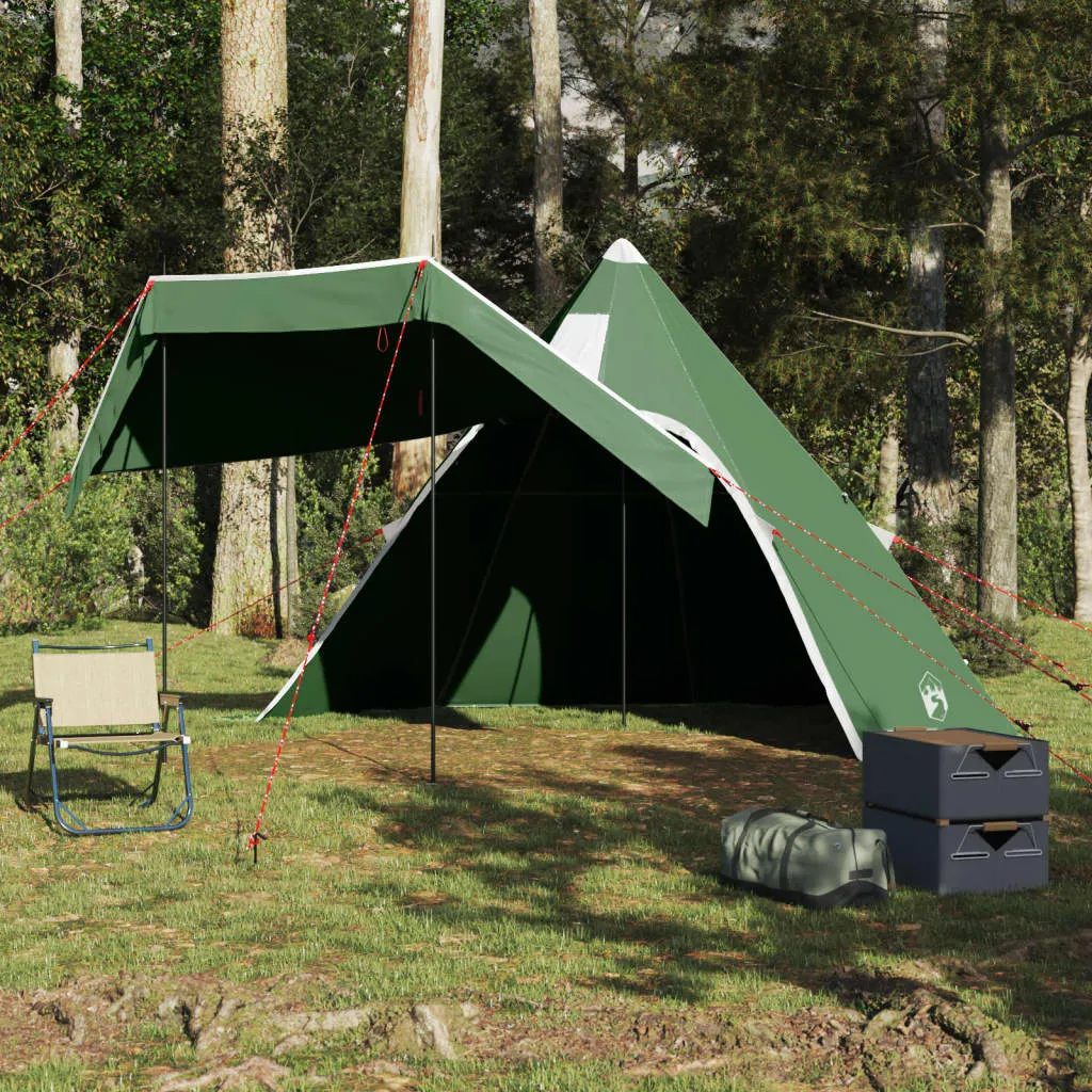 vidaXL Camping Tent Tipi 5-Person Green Waterproof