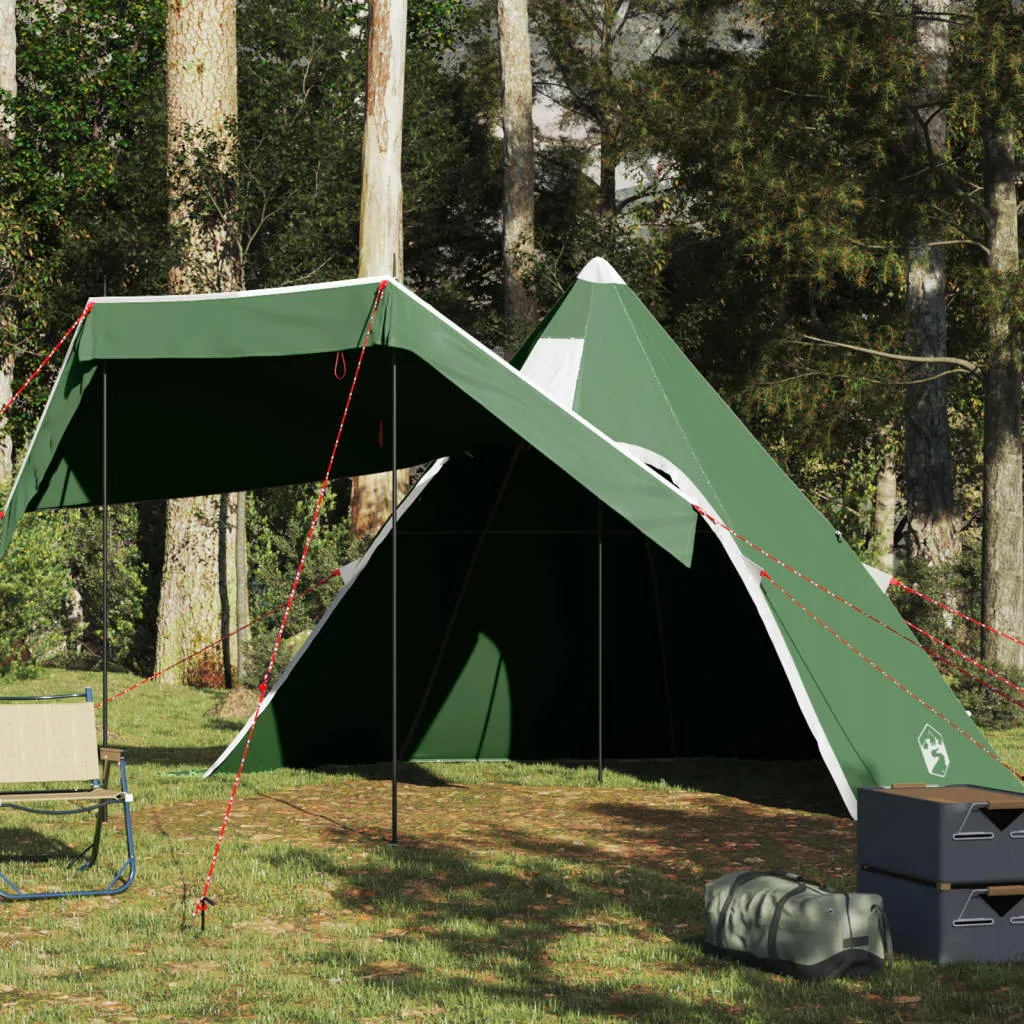 vidaXL Camping Tent Tipi 5-Person Green Waterproof