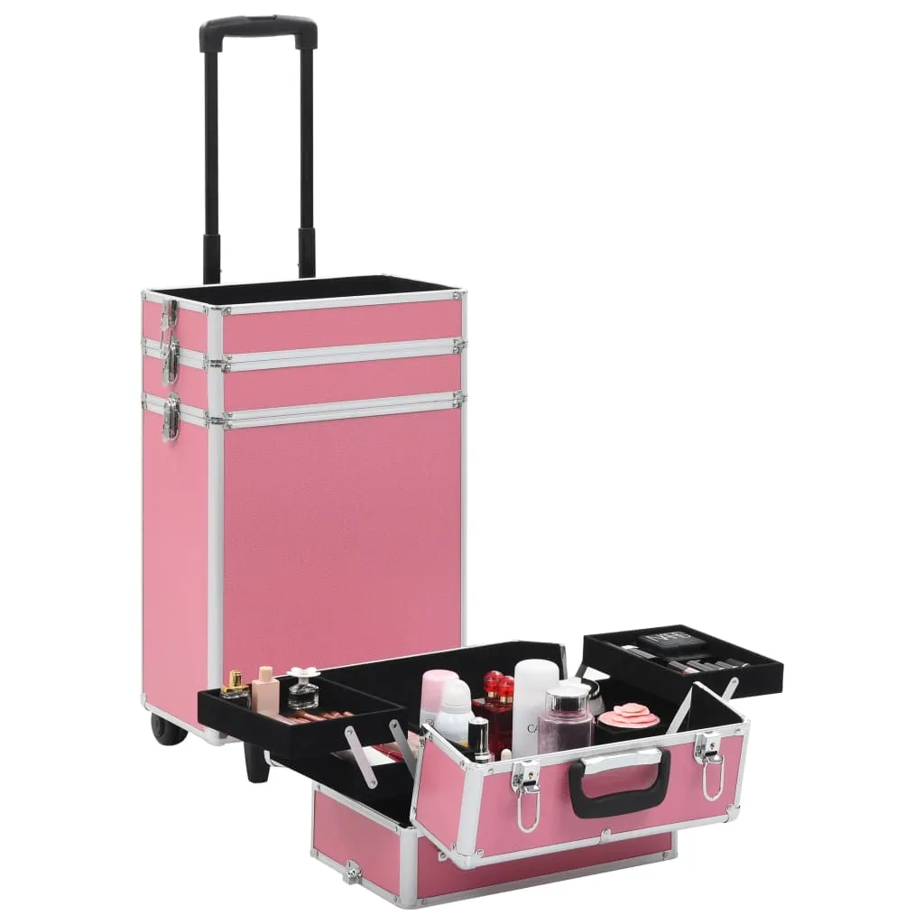 vidaXL Make-up Trolley Aluminium Pink