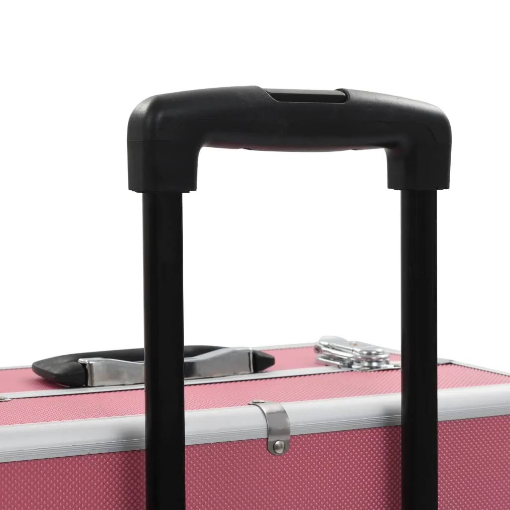 vidaXL Make-up Trolley Aluminium Pink