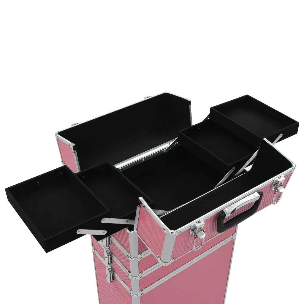 vidaXL Make-up Trolley Aluminium Pink