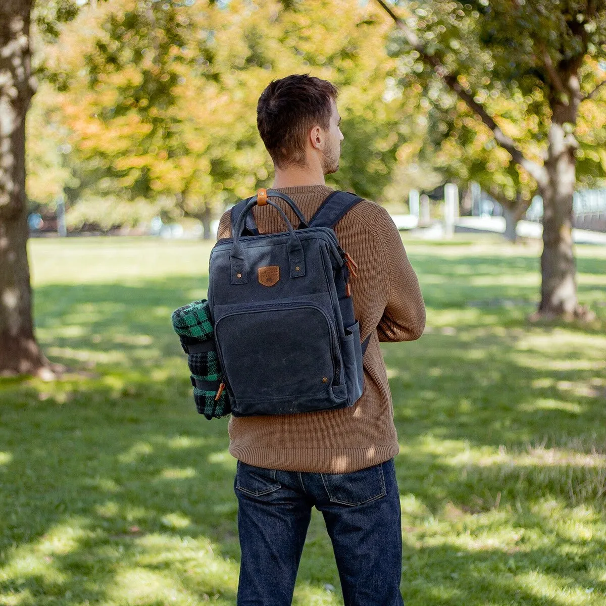 Waxed Canvas Picnic Backpack Cooler