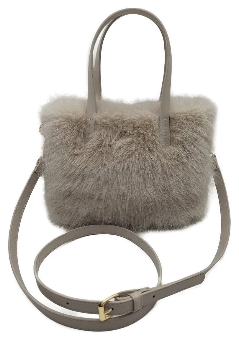 WBR420036 Mini Faux Fur Tote/Crossbody Bag