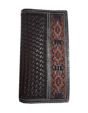 WH-211 - Ranger Belt Co. BasketWeave Checkbook Wallet