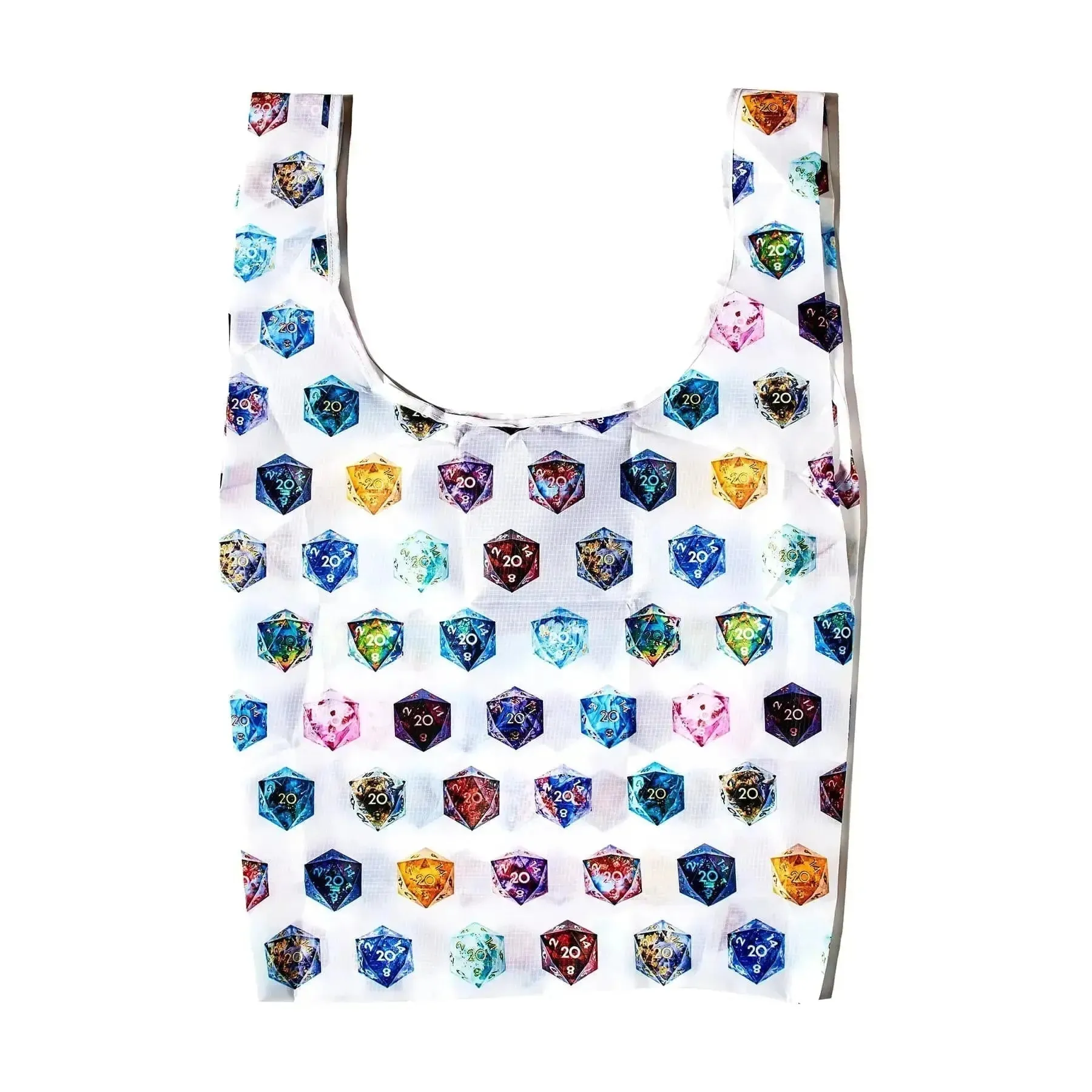 White D20 Reusable Shopping Tote Bag