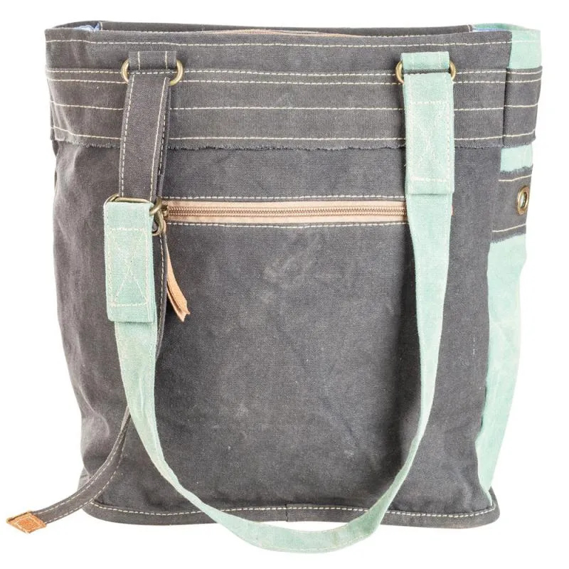 Wild Life Grey & Aqua Tote