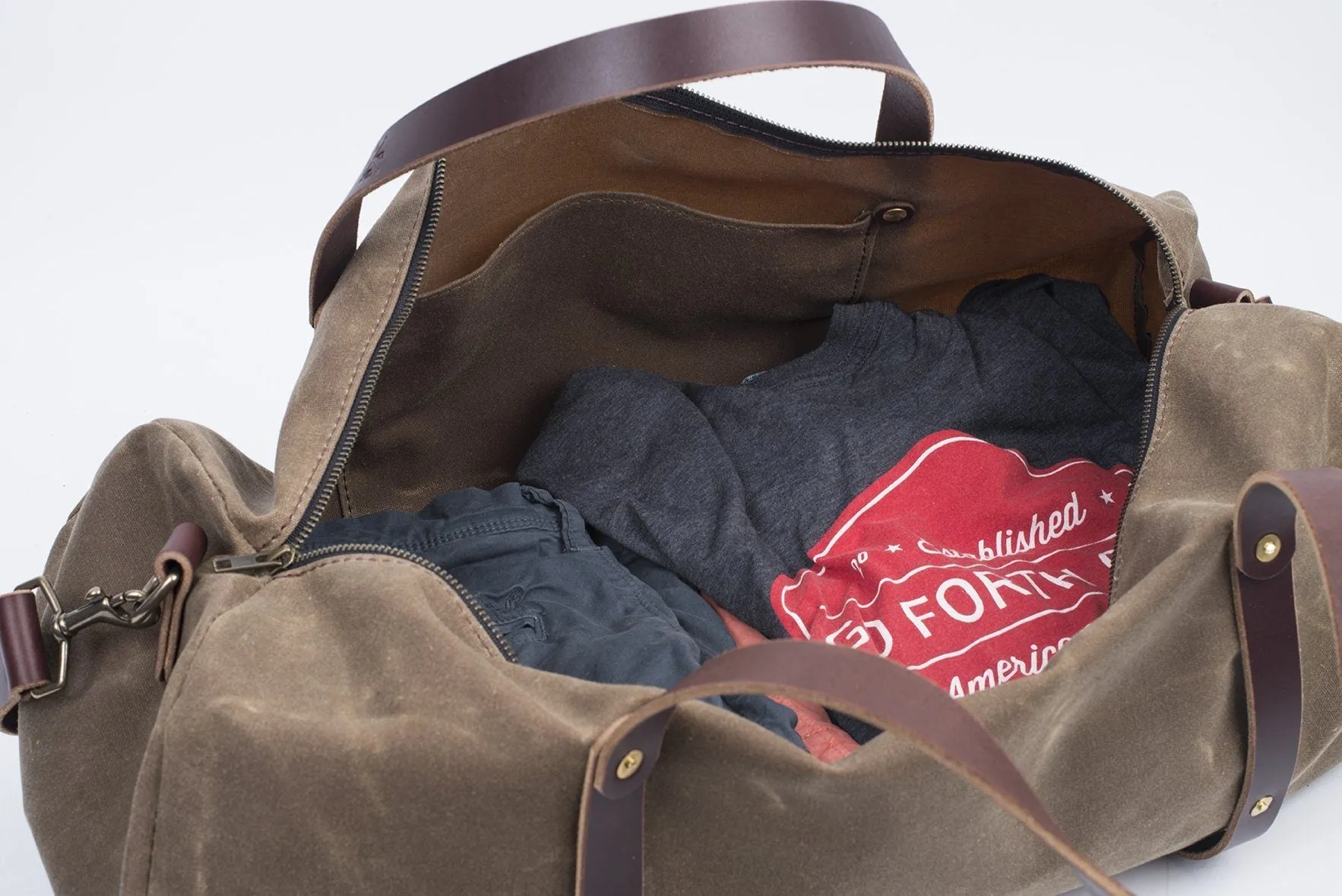 WILLIAM WAXED CANVAS DUFFLE BAG