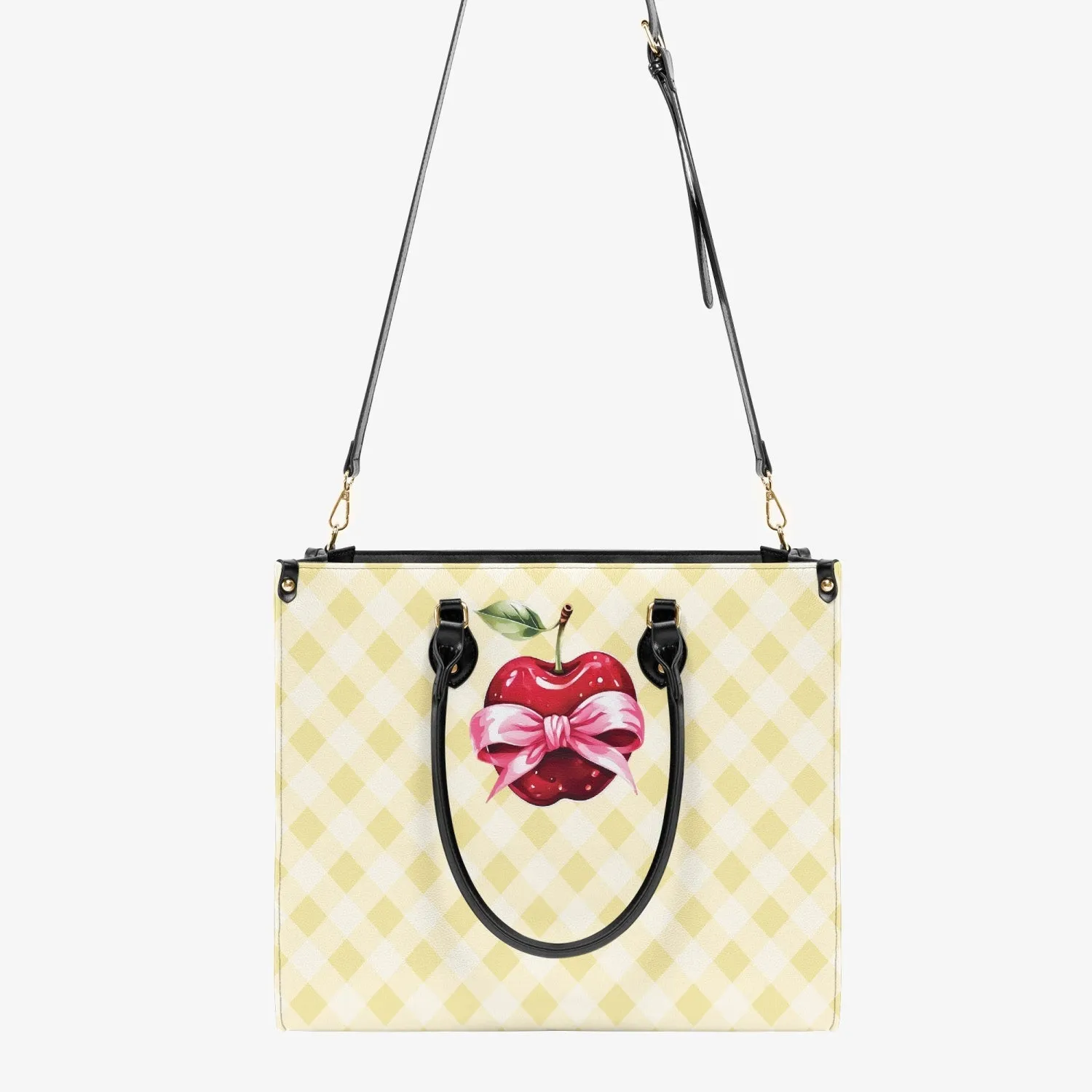 Women's Tote Bag - Rockabilly - Cherry Lemon Lge Plaid