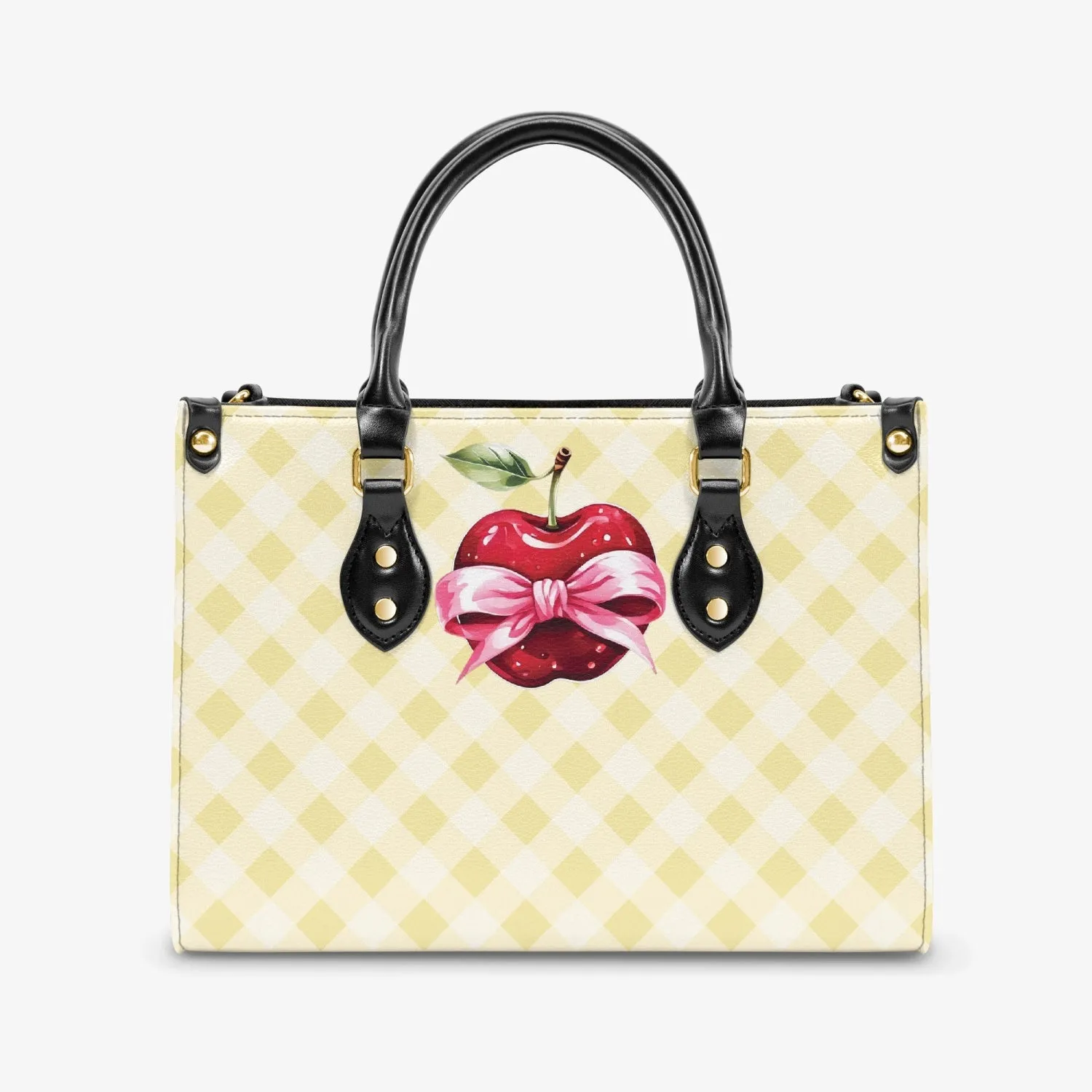 Women's Tote Bag - Rockabilly - Cherry Lemon Lge Plaid