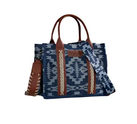 Wrangler Southwestern Print Small Canvas Tote Jean Crossbody -WG2212-8120JN