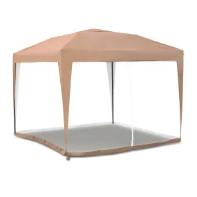 Xander Outdoor Beige 10ft x 10ft Pop Up Gazebo with Netting and Carry Bag