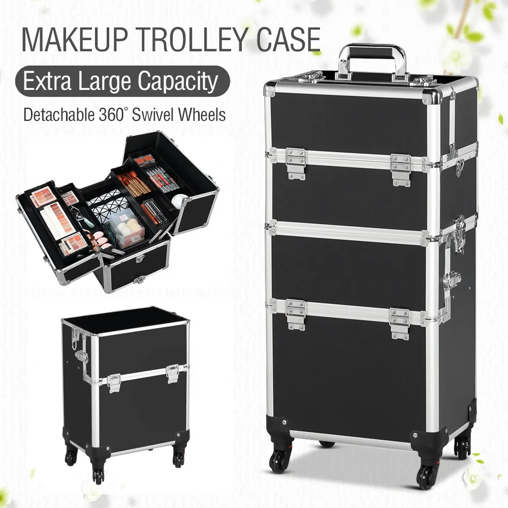 Yaheetech 41.9 Inch Makeup Train Case 3 In 1